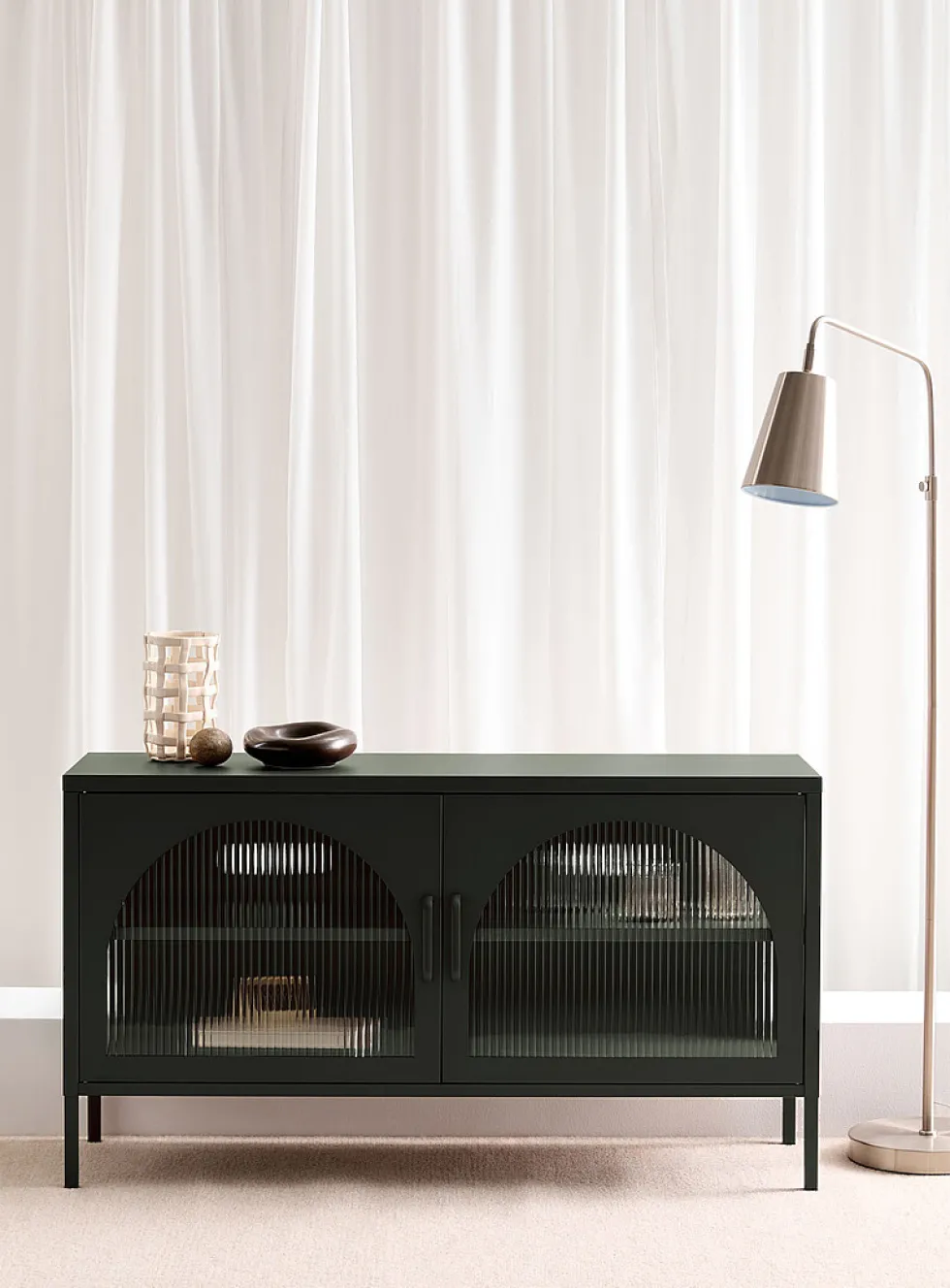 Metal TV unit with doors