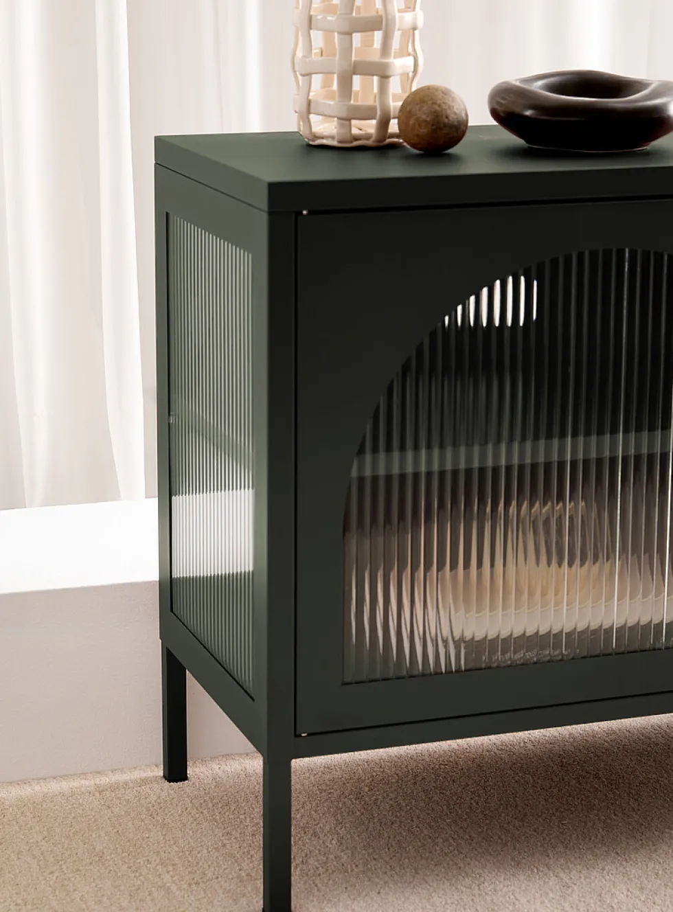 Metal TV unit with doors