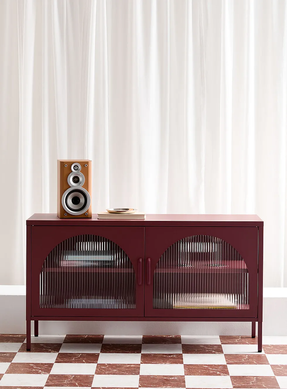 Metal TV unit with doors
