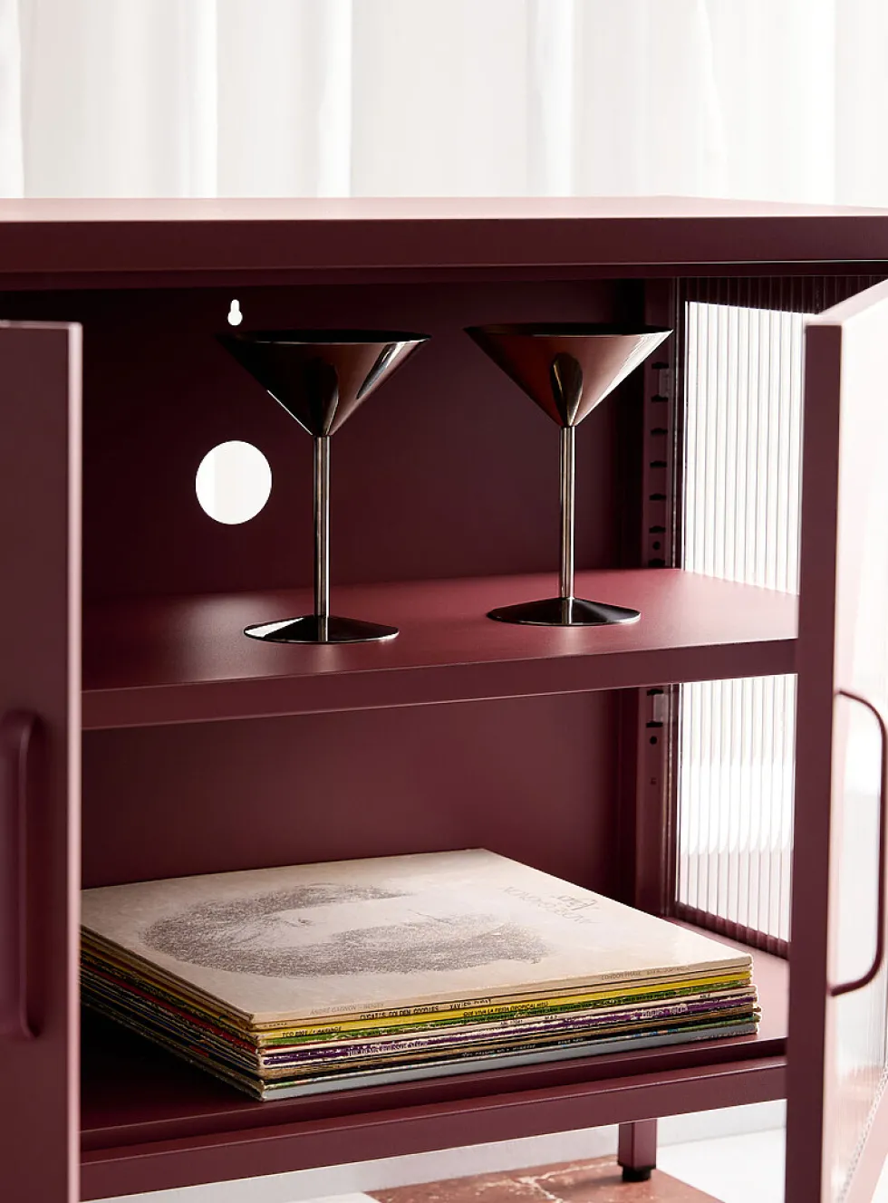 Metal TV unit with doors