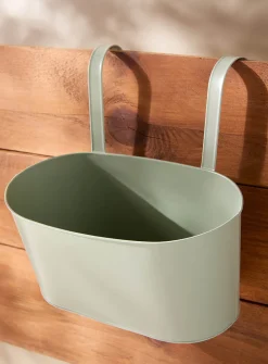 Metallic hanging planter