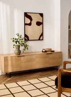 Metallic legs four-door minimalist TV unit