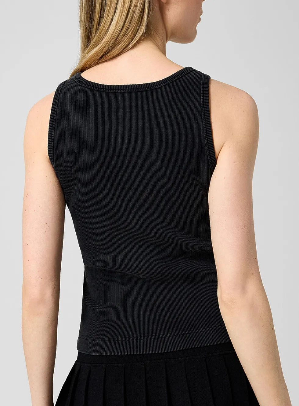 Metallic logo ribbed cami