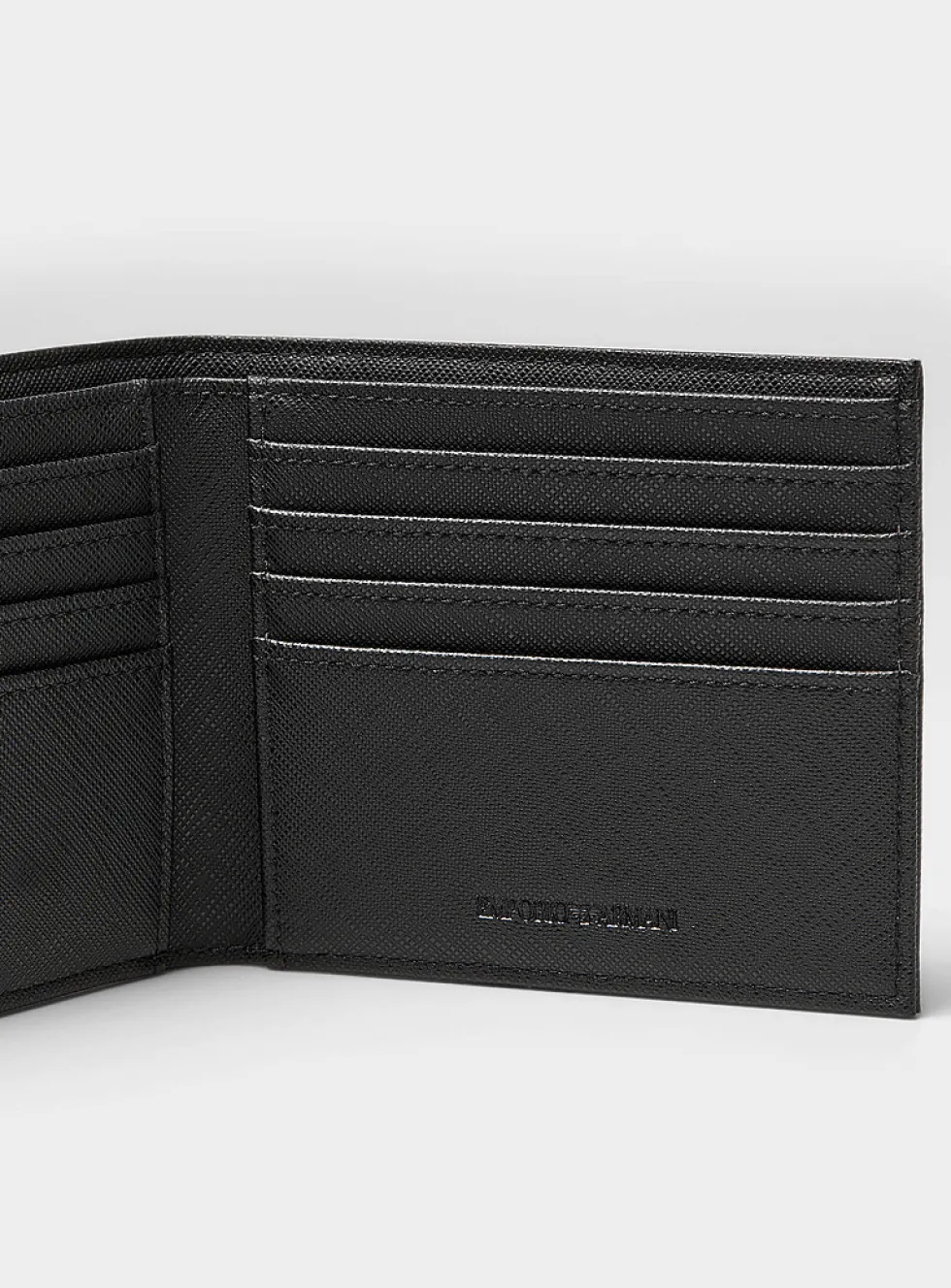Metallic logo textured canvas wallet