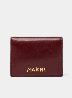 Metallic signature folded wallet