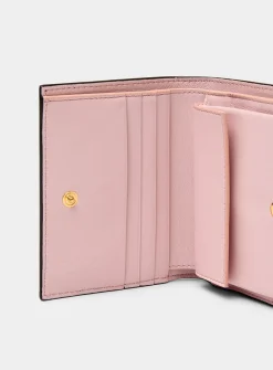Metallic signature folded wallet
