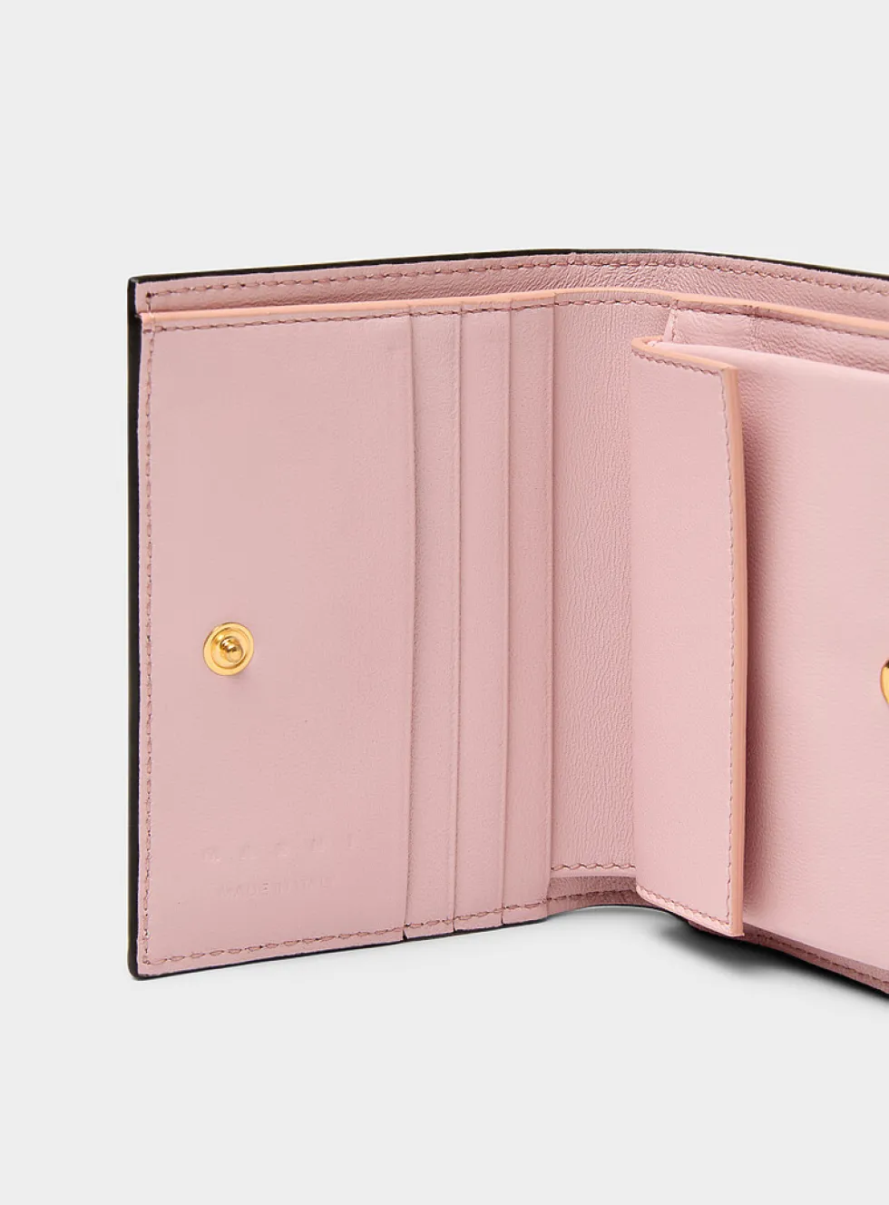 Metallic signature folded wallet