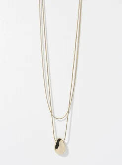 Metallic teardrop double chain