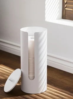 Metallic toilet paper storage
