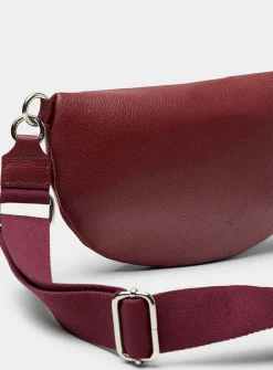 Metallic-accent pebbled leather belt bag