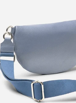 Metallic-accent pebbled leather belt bag