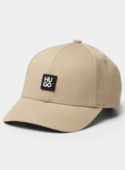 Metallic-logo solid cap