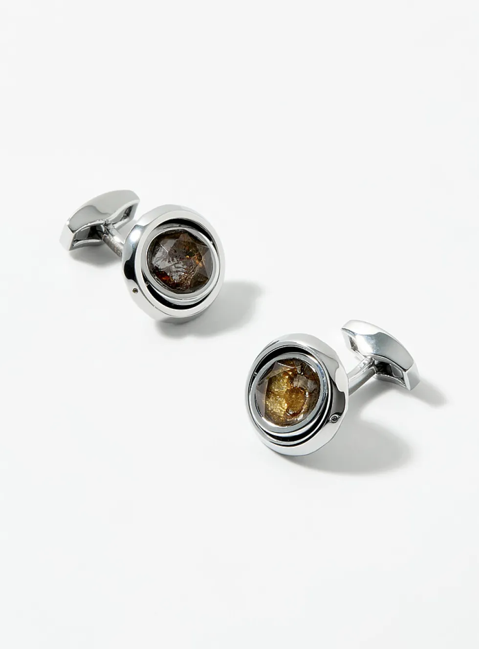 Meteorite swivel cufflinks
