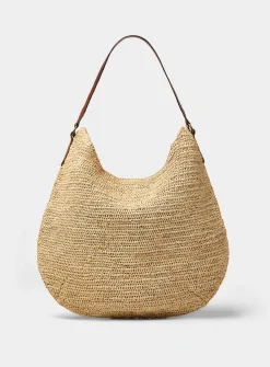 Meva crocheted raffia hobo bag