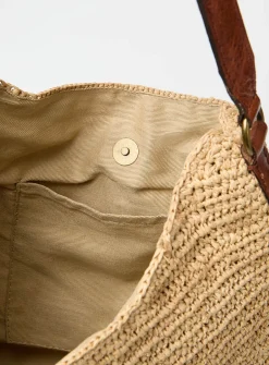 Meva crocheted raffia hobo bag