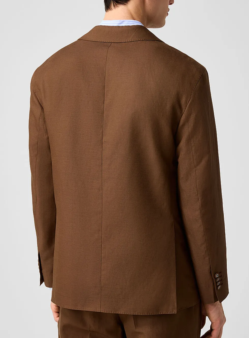 Michel brown linen-lyocell jacket