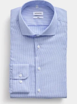 Micro-check wrinkle-free shirt
