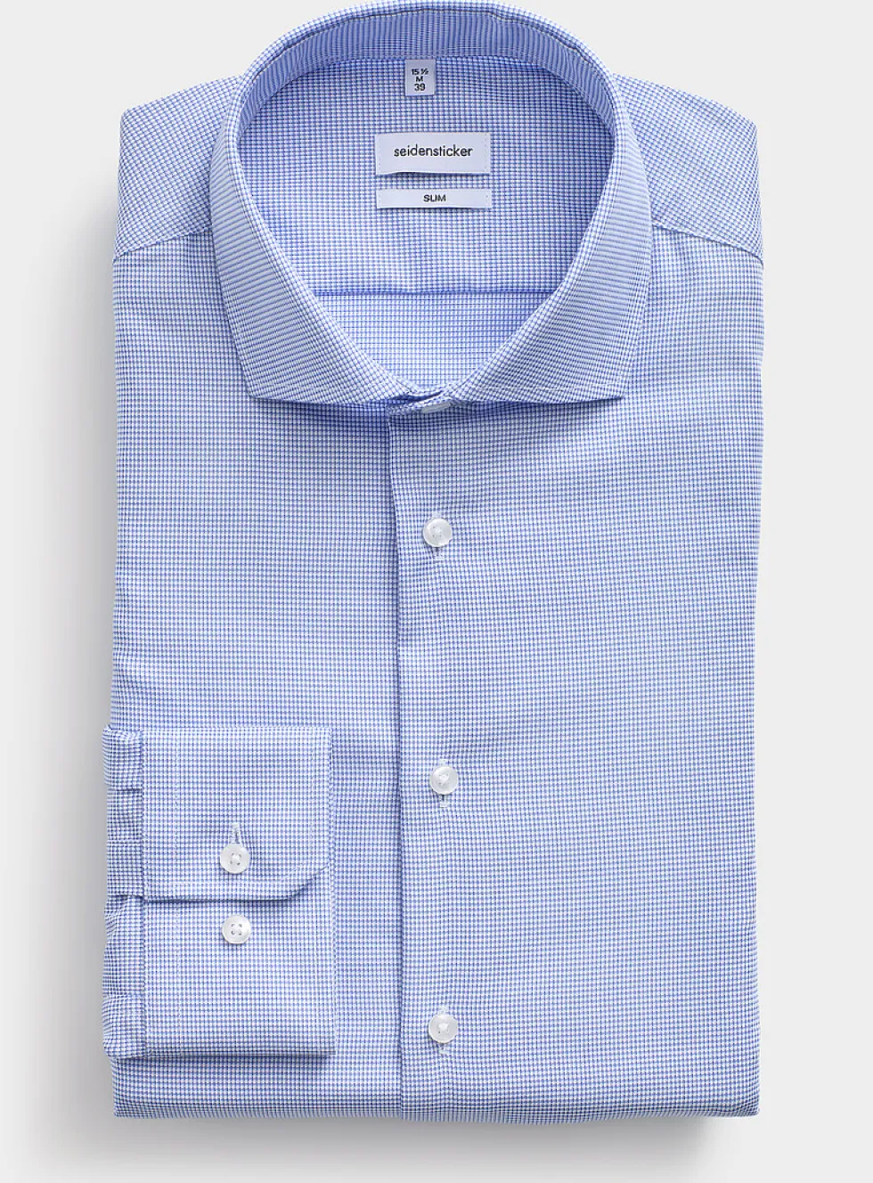 Micro-check wrinkle-free shirt