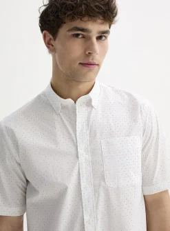Micro-dot poplin shirt