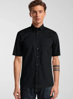 Micro-dot poplin shirt