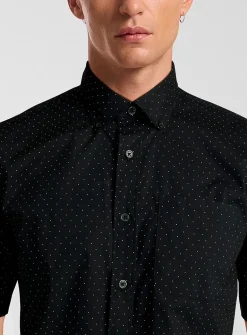 Micro-dot poplin shirt