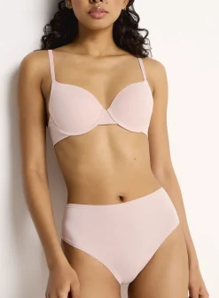 Microfibre high-waist elastic-trim bikini panty