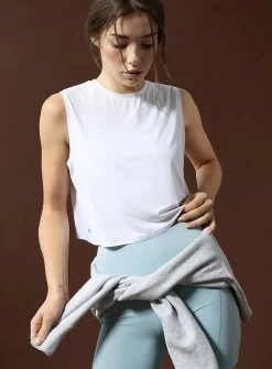 Micro-perforated cropped cami