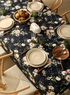 Midnight blooms tablecloth