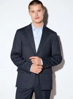Midnight-blue piqué suit