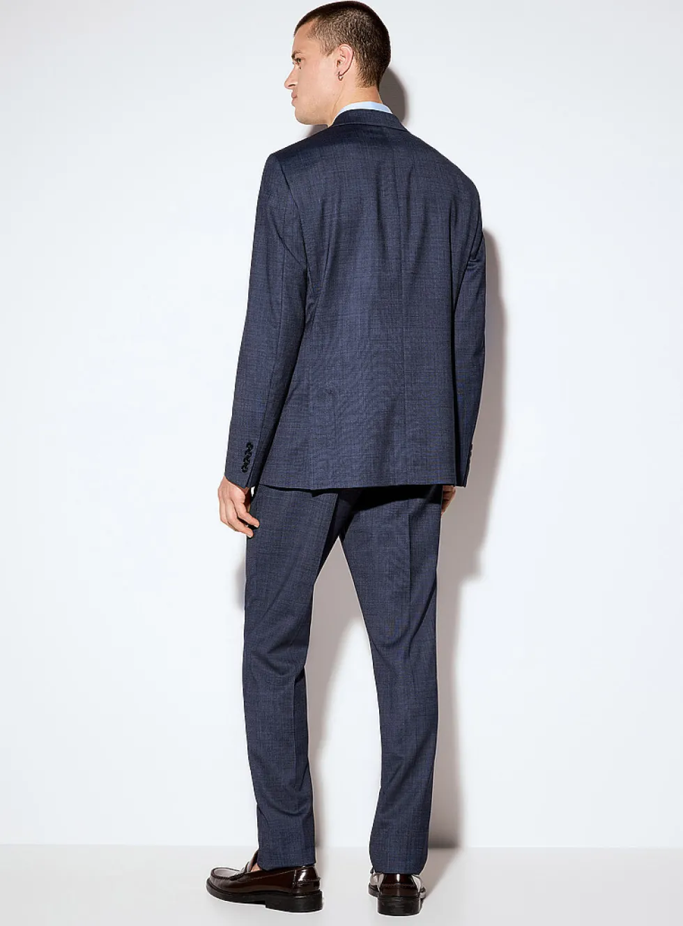 Midnight-blue piqué suit