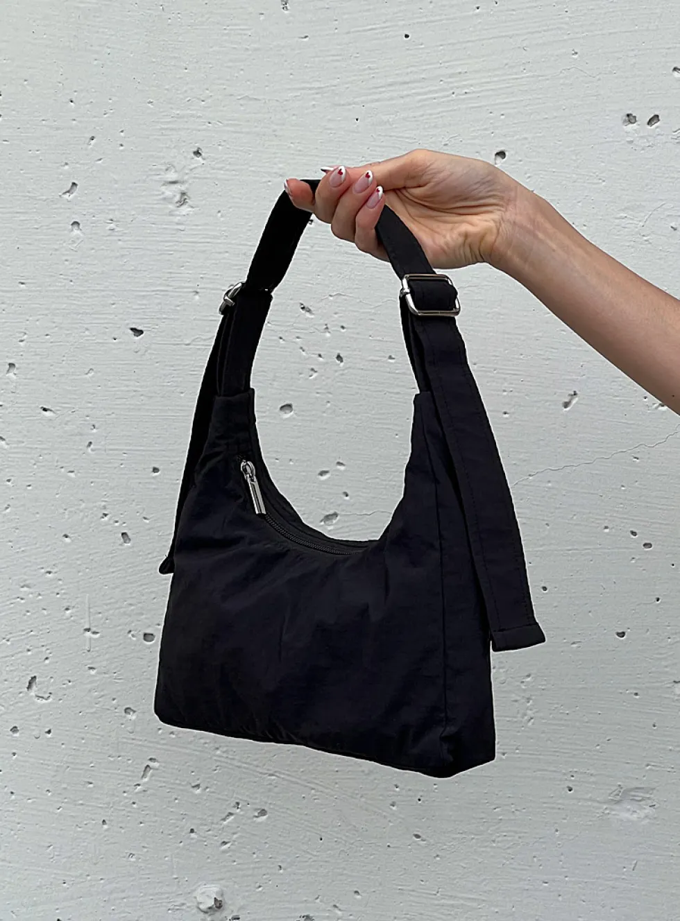 Mina nylon baguette bag