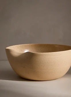 Mineral stoneware salad bowl