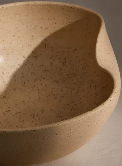 Mineral stoneware salad bowl