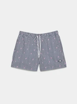 Mini pattern and twin-stripe swim trunk