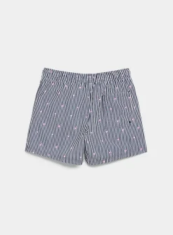 Mini pattern and twin-stripe swim trunk