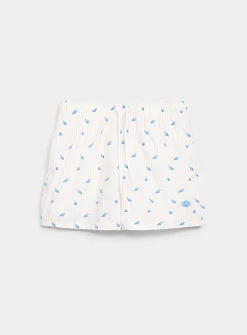 Mini pattern and twin-stripe swim trunk