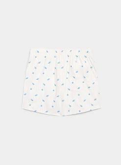 Mini pattern and twin-stripe swim trunk