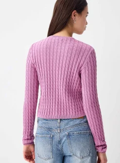 Mini-cable cropped cardigan