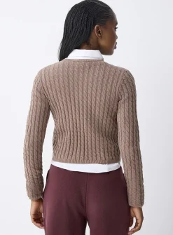 Mini-cable cropped cardigan