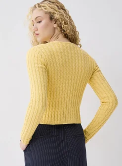Mini-cable cropped cardigan
