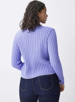 Mini-cable cropped cardigan