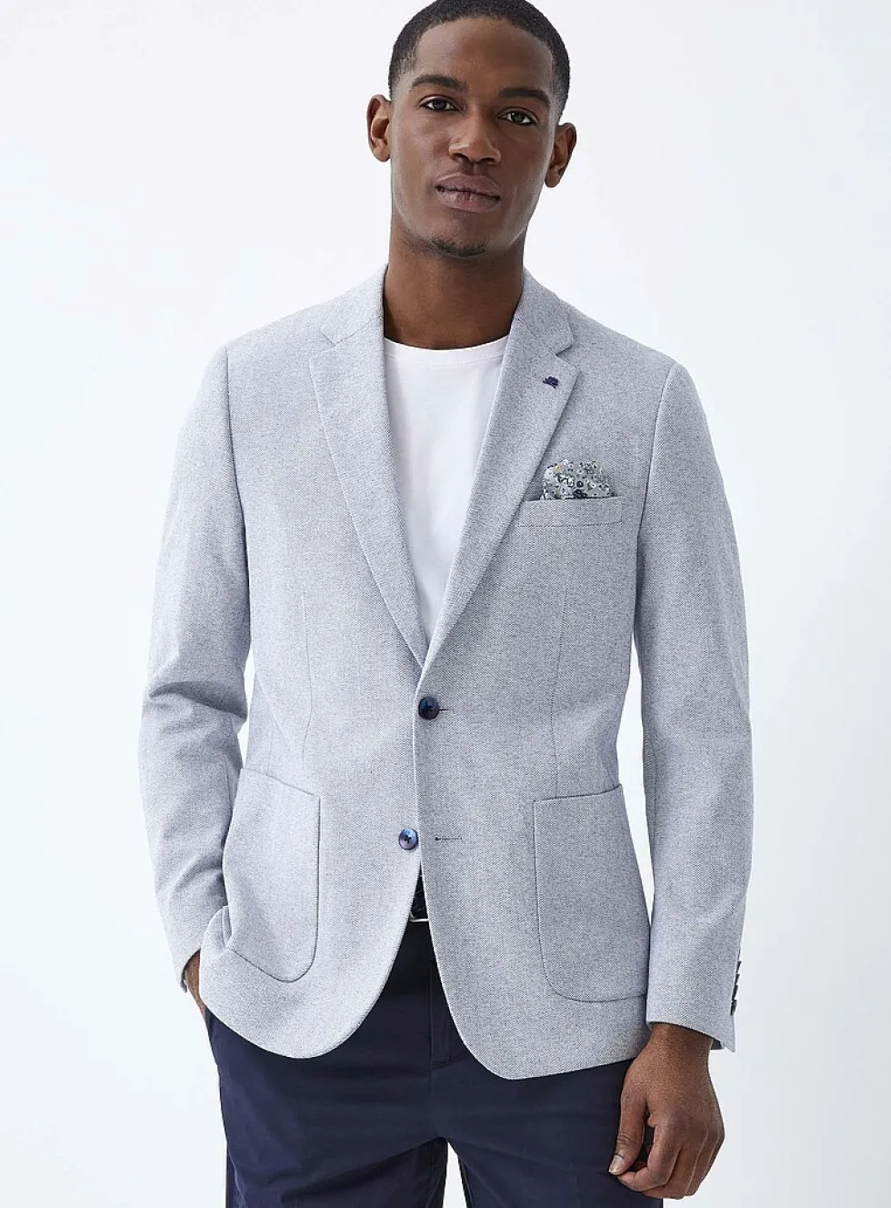 Mini-chevron knit jacket