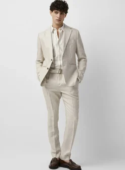 Mini-chevron pure linen jacket