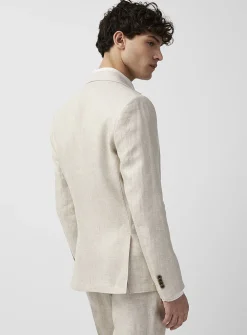 Mini-chevron pure linen jacket
