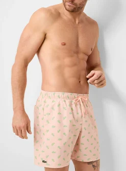 Mini-croc peach swim trunk
