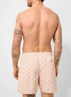 Mini-croc peach swim trunk