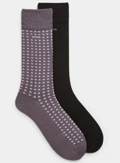 Mini-diamond/solid dress socks