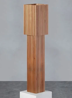 Minimalist birch wood floor lamp