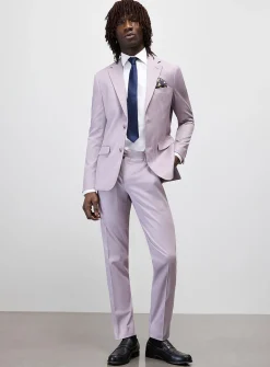 Minimalist colourful twill suit