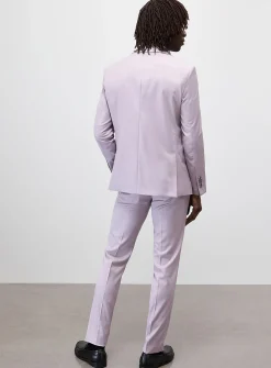 Minimalist colourful twill suit